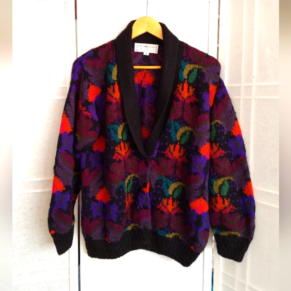 NWOT ! Rare Peruvian Connection alpaca sweater cardigan art to wear